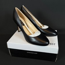 Nine West | Zapatos de salón de cuero negros Handjive de 3" talla 8 M