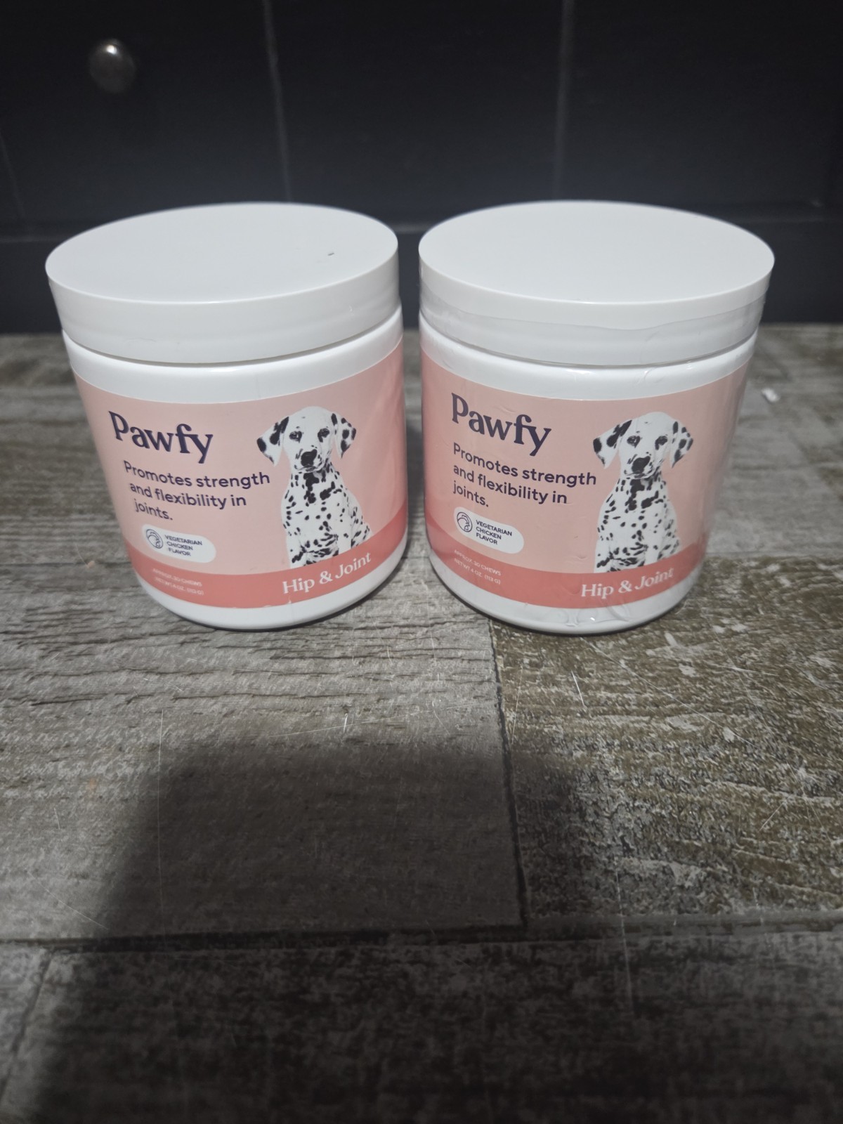 2 Pawfy Hip and Joint Chicken Flavor  Dog Supplement 4 oz 30 Chews Exp. 26 