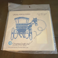 Charles Craft Aida Cloth 18 Count Ivory Cotton Sheet for Cross Stitch 12x18