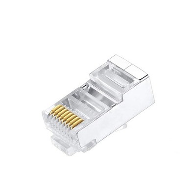 50 PCS Cat6 RJ45 Connectors Plugs Metal Shielded Ends FTP 8P8C Modular Plug