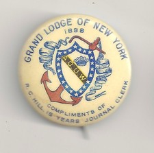 A.O.U.W. Grand Lodge South Dakota Hot Springs 1900 Convention Badge with Photo Pendant — listing 4