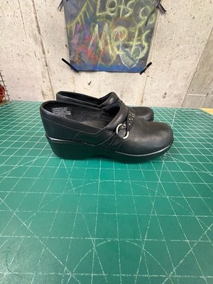 Abeo B.I.O. Fauna Black Leather Studded Clogs Size 8.5 N