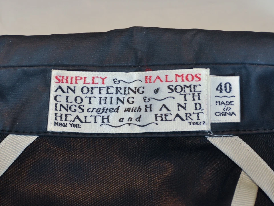 Shipley & Halmos Black Coated Canvas Double Breasted Jacket 36452 Foto 4 de 4