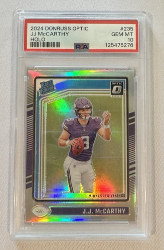 2024 Donruss Optic - Rated Rookie J.J. McCarthy #235 Holo Prizm (RC) PSA 10