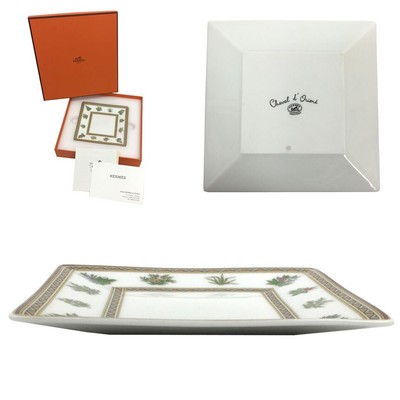 Hermes Petit Carre No.2 Chevalderian Square Plate Mini Tray