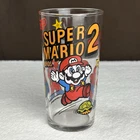 Vtg 1989 Super Mario Bros. 2 Nintendo NES Video Game Promo Drinking Glass 80s!