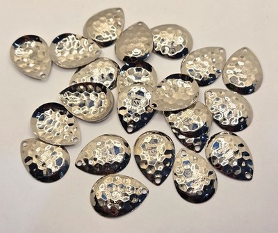 25 Northland Reed Runner Colorado #4 Hammered Chrome Deep Cup Spinner Bait Blade