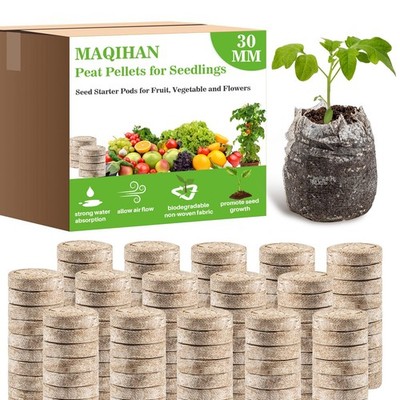 MAQIHAN 50PCS Peat Pellets for Seedlings  30MM Seed Starter Pellets Peat Pods...