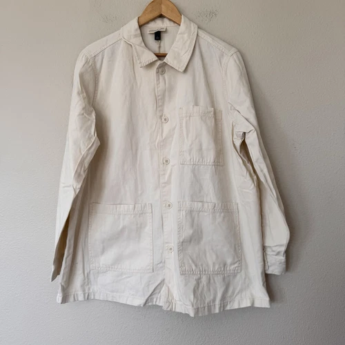 OFF WHITE Camicia donna filo universale nuova con etichetta grande bianco sporco bottoni giacca tasche