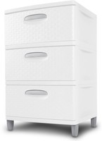 Sterilite 3 Weave Drawer Unit, White Sterilite 3 Weave Drawer Unit, White