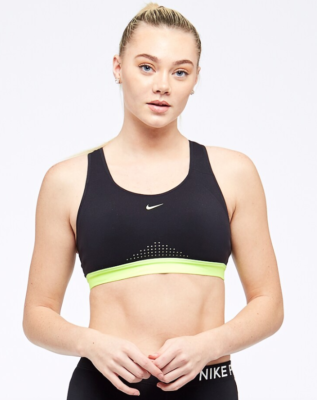 Nike Black Motion Adapt High-Support Compression Sports Bra L19122 Size  Small