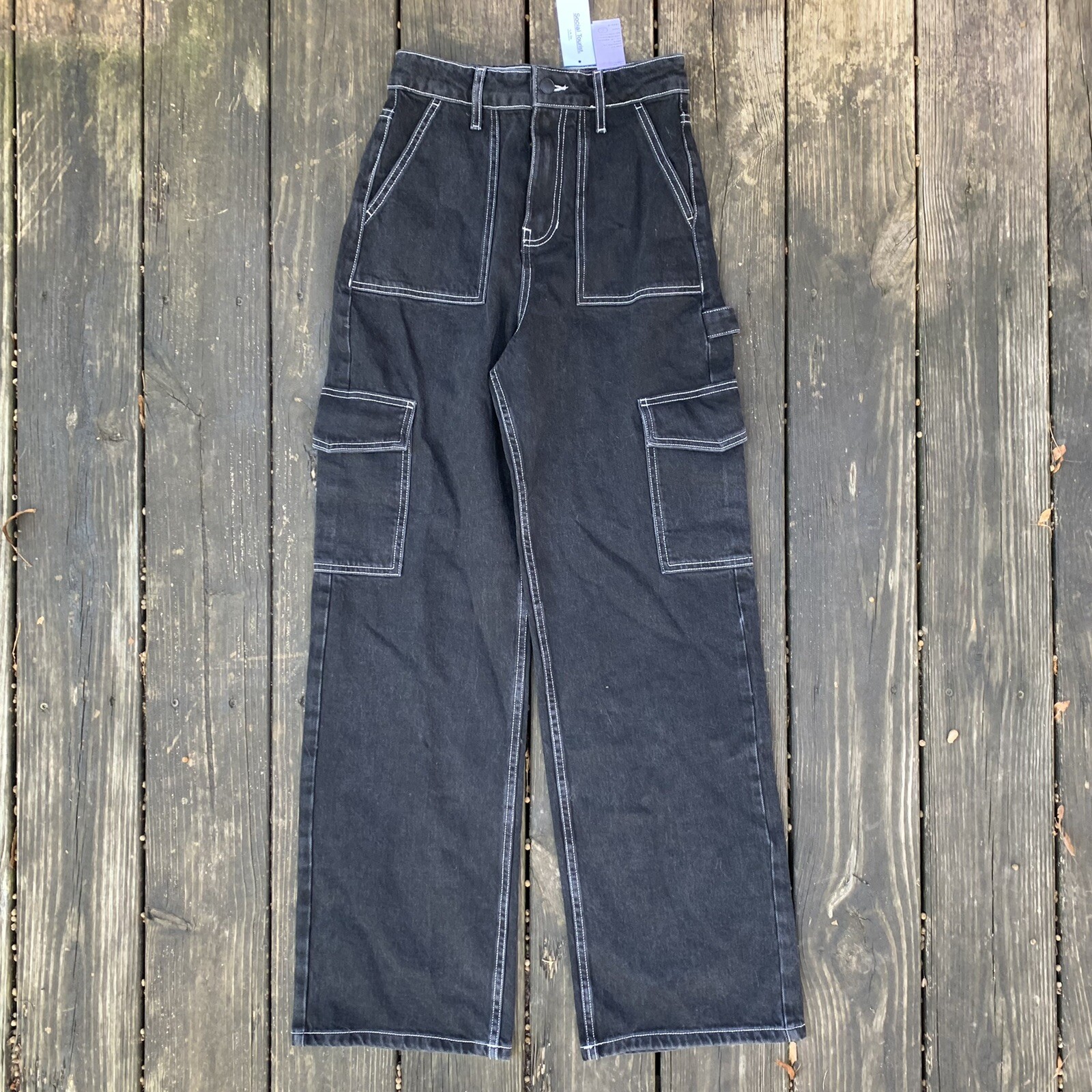 Social Tourist ultra high rise wide leg cargo jeans- 1 regular | eBay