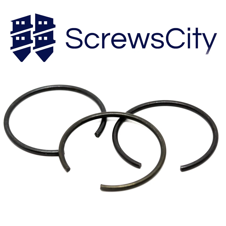 SCREWS CITY Retaining Snap Rings For Bores DIN 7993 B Spring Steel 8mm - 120mm All Sizes