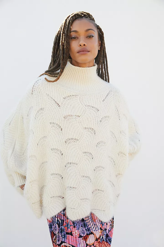 Anthropologie Rue Scalloped Turtleneck 