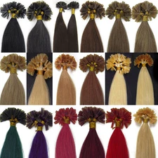 Pre Bonded U/Nail Tip Keratin Remy Human Hair Extensions 16-26Inch 50s Hair