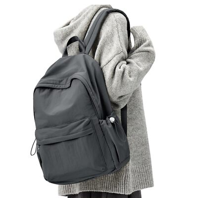 Simple School Backpack For Women Men Aesthetic Medium Backpack Lightweight Ca...