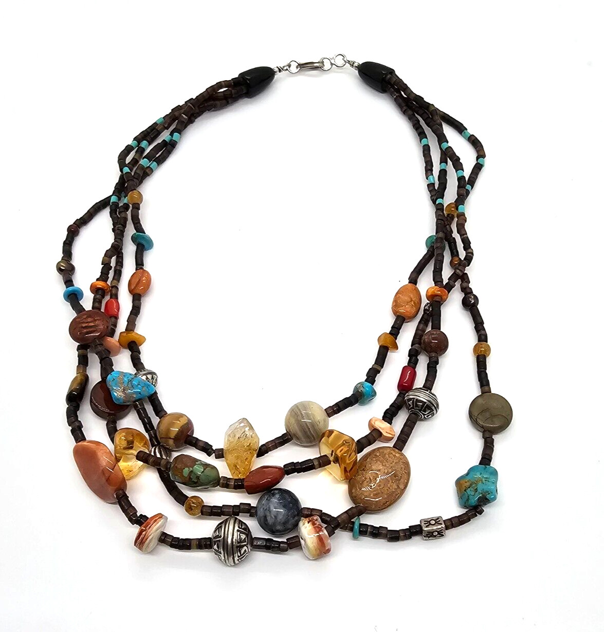 Stunning Multi-Strand Multi-Stone Southwestern Gr… - image 1