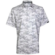 Camo Cool Stretch Golf Shirt  White Camo