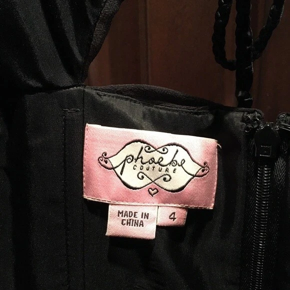 Vestido Phoebe Couture Negro Seda, Talla 4 - Buen Estado Foto 4 de 4
