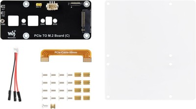 PCIe to M.2 Adapter Board (C) for Raspberry Pi 5, Supports NVMe Protocol M.2