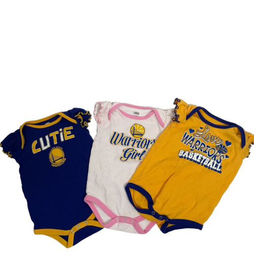 Golden State Warriors Baby Infant Girl’s One-Piece Bodysuits Lot of 3 Size 18 M - Picture 1 of 8