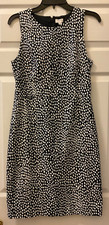 J CREW NAVY WHITE PRINTED COTTON SLEEVELESS SHEATH DRESS SIZE Women’s 6 EUC