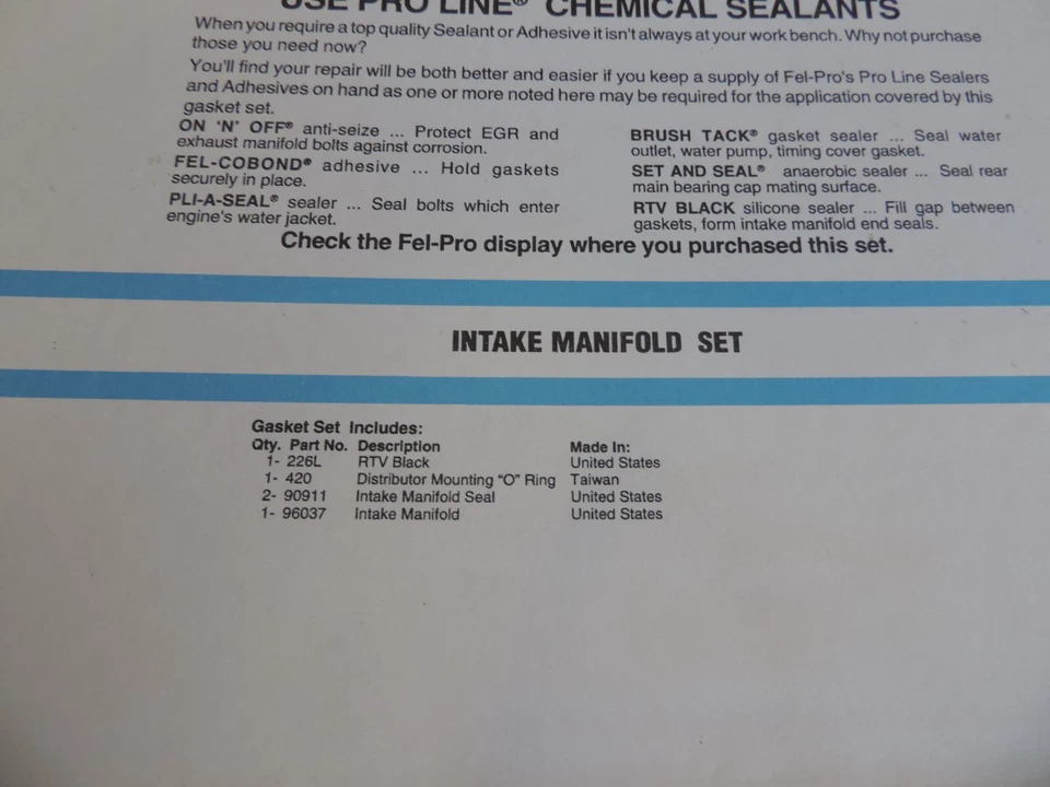 Juego de colectores de admisión Fel Pro MS 96037 Foto 3 de 4