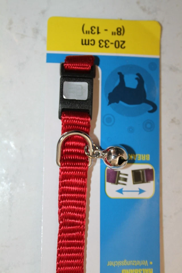 Cat It Cat Collar Adjustable w/ bell 8-13" Red, Breakaway - Image 3 of 4
