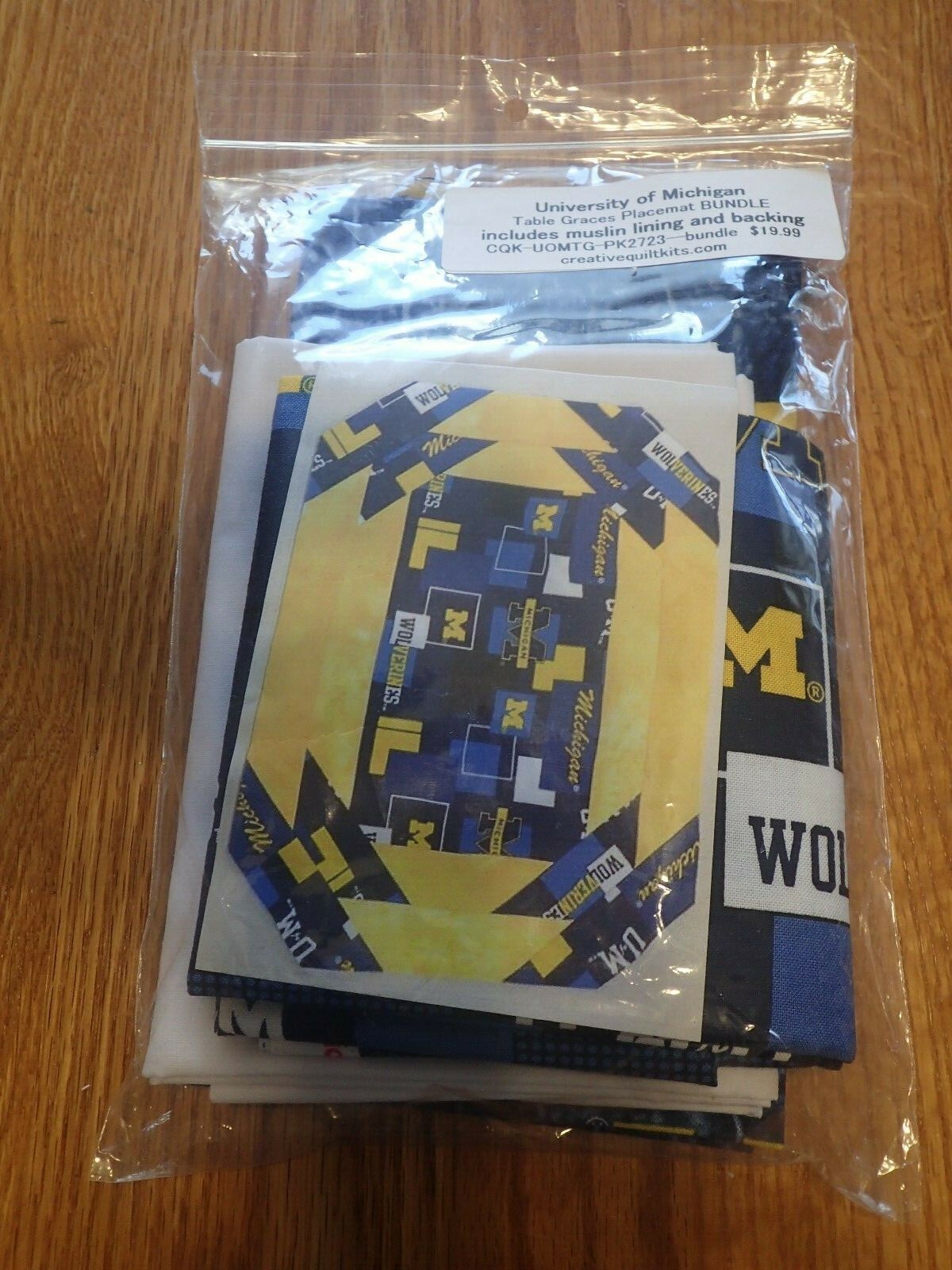 Craft/Quilting Kit University of Michigan Table Graces Placemat Bundle