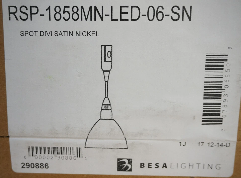 Besa Divi Spotlight with 6" Stem RSP-1858MN-06-SN Satin Nickel 1X9Watt Mr16 - Image 2 of 4