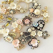 Floral Charms Set Vintage Style Assorted Lot Mixed Pendants Gold Set 20pcs