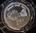 2003 Christmas Peace & Love Bears Rare Bullion-999 Silver 1 Oz Ounce Round Coin
