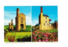 British Old Vintage Postcard TIN MINES CORNWALL 