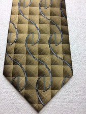 STEVEN LAND MENS TIE BROWN AND BIEGE WITH GRAY AND BLACK NWOT 4 X 61