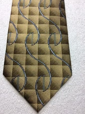 STEVEN LAND MENS TIE BROWN AND BIEGE WITH GRAY AND BLACK NWOT 4 X 61