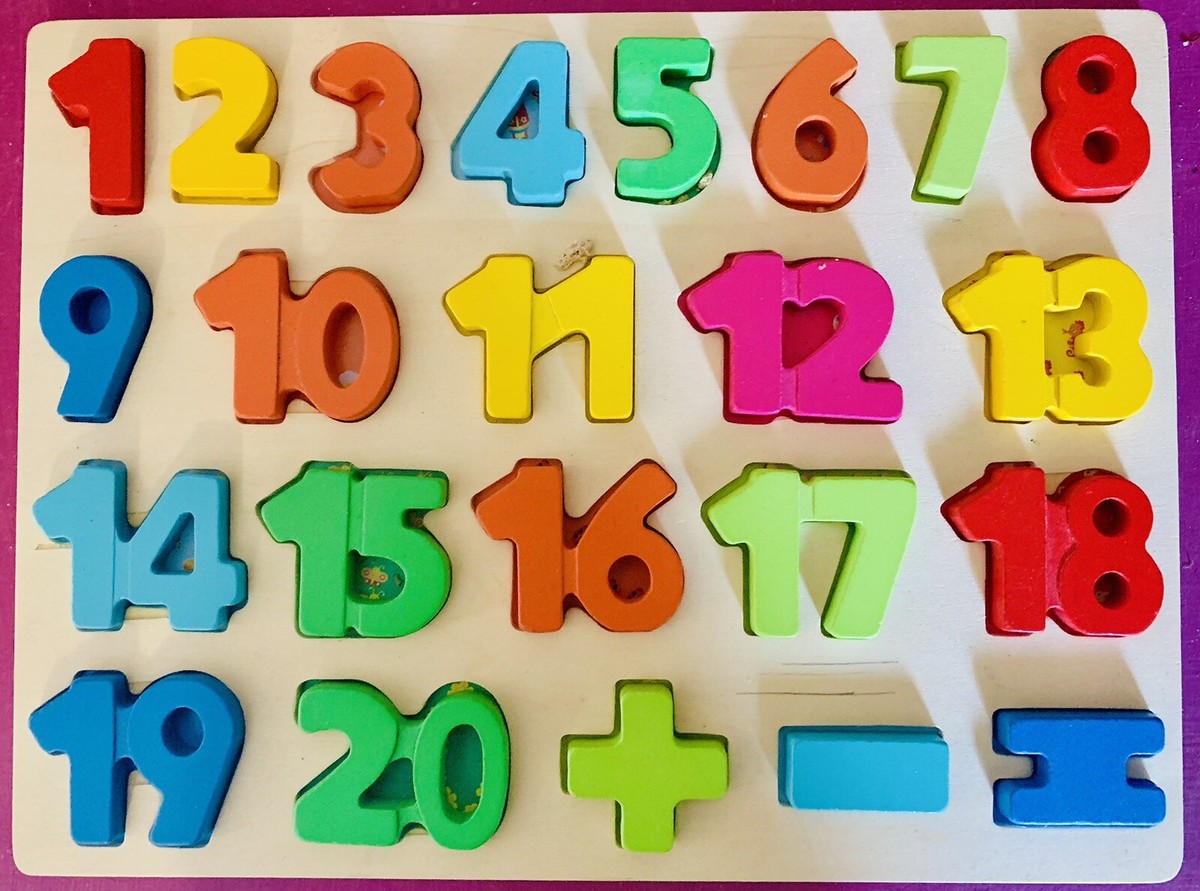 新古品　matrix プリントキュー Kids Wooden 1-20 Number Chunky Puzzle Board Toys - Preschool Early