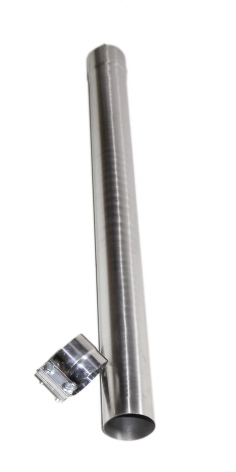 Tubo recto de escape de acero T409 SS 4" ID a 4" OD X47" de longitud con abrazadera Foto 3 de 4