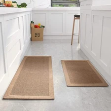 Kitchen Rugs and Mats 2PCS Non Skid Kitchen Mats for Floor Washable Kitchen R...