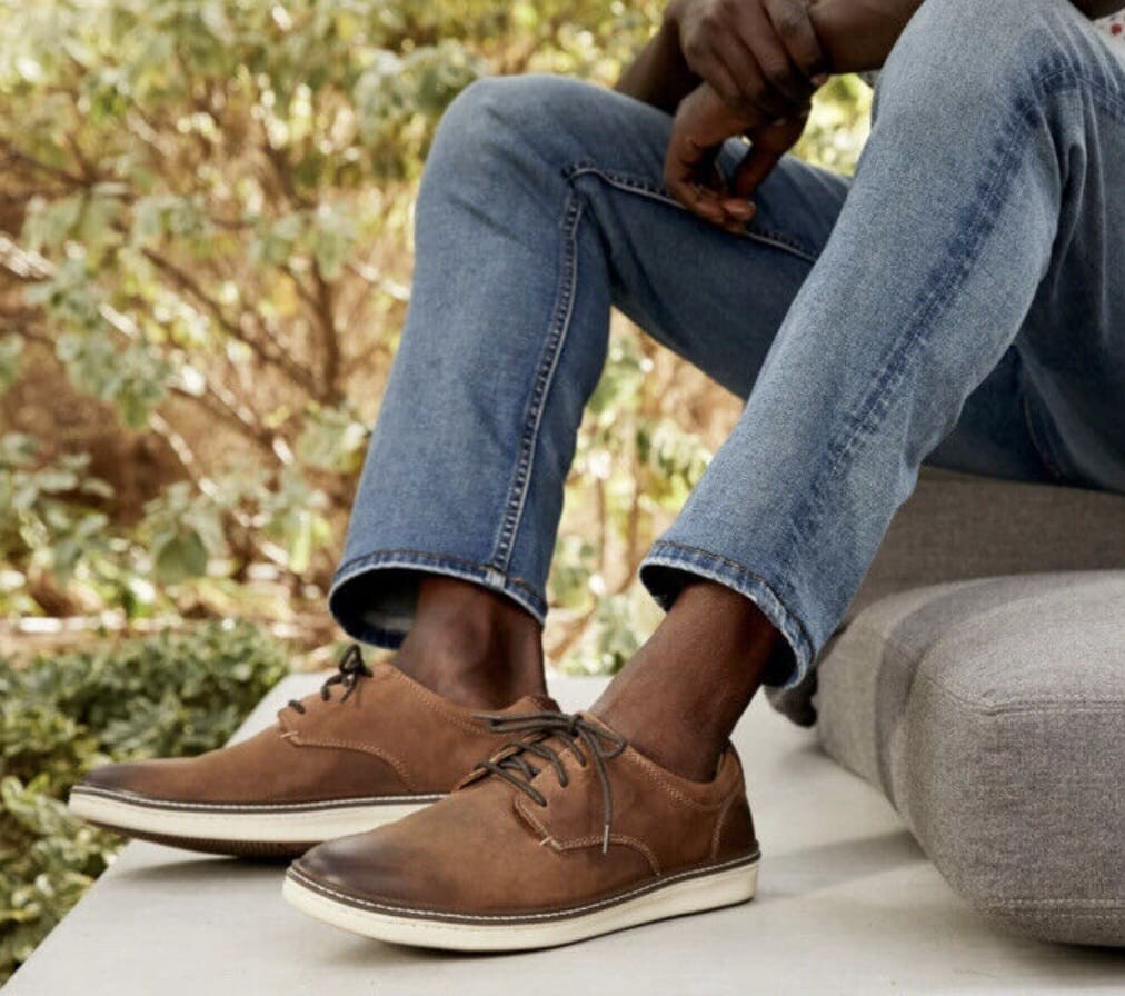 SAOLA Scarpe stringate Johnston&Murphy pelle di pecora nuove senza scatola McGuffey punta liscia 13M marrone oliato