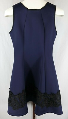 Francesca's Womens Ladies Navy Blue Sleeveless Lace Trim Dress Size M NEW |  eBay
