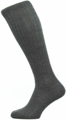 Pantherella Herren Laburnum Einfach Merino Wolle Socken - Grau