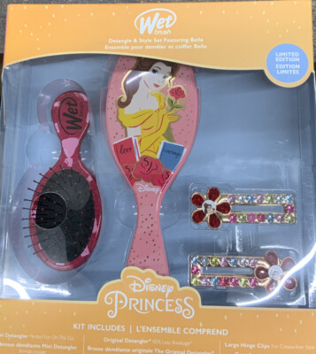  Disney Princess Wet brush Kit -Beauty And The Beast, Belle   Distressed Box 