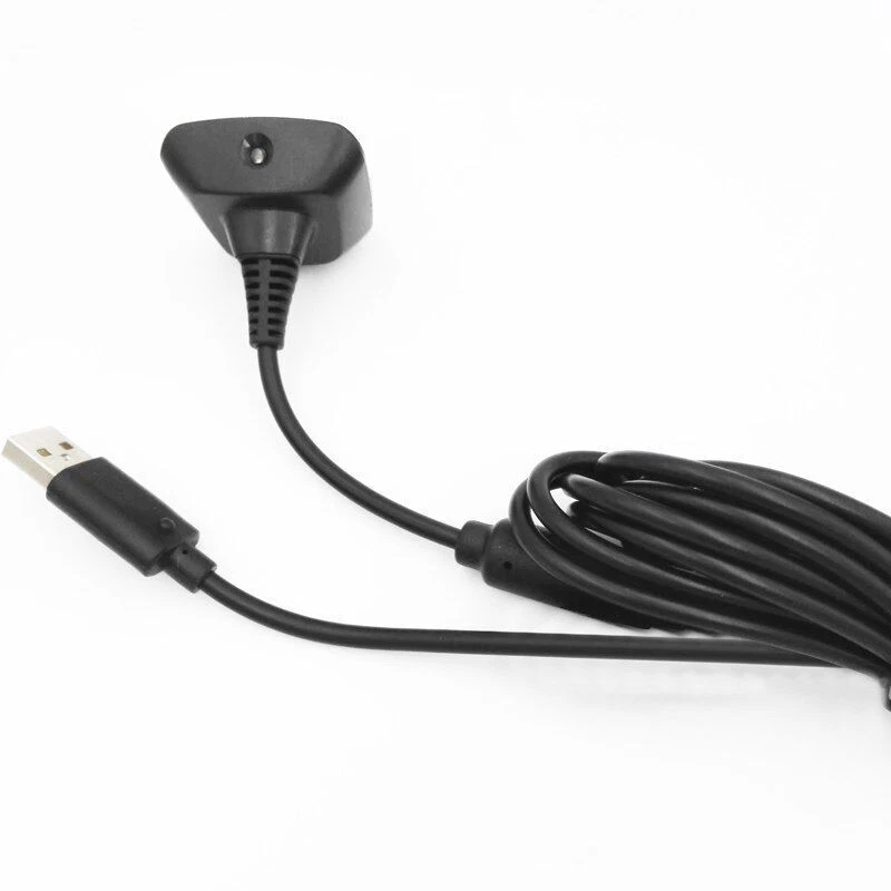 USB Charger Cable for Microsoft Xbox 360 Wireless Gamepad Controller 1.5m Black - Image 4 of 4