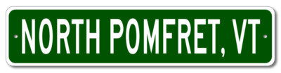 North Pomfret, Vermont Metal Wall Decor City Limit Sign - Aluminum