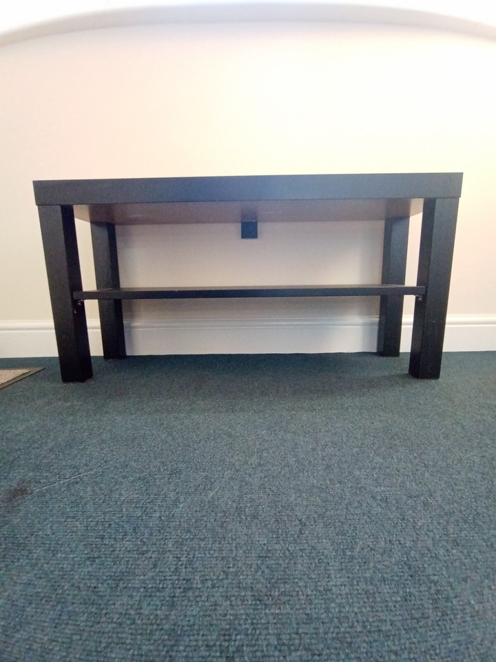 IKEA LACK Floor Standing TV Bench With Accessories Rack BLACK 90x26x45cm eBay