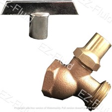 3/4" FIP Heavy Duty Brass No-Kink Hose Bibb Lose Key Garden Faucet Non-Portable