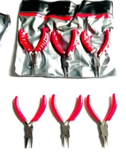 2 SETS 3pc MICRO MINI PRECISION JEWELERS 3" PLIERS NEEDLE NOSE FLAT NOSE ROUND