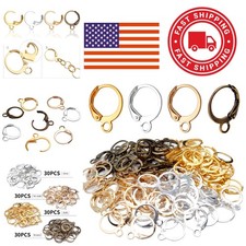 Hypoallergenic Earring Hooks 120 Pieces Brass Lever Back Ear Wire in 4 Colors