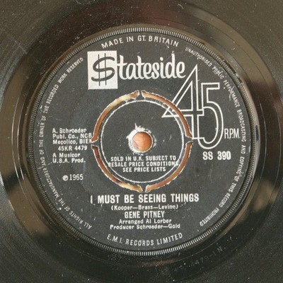 Gene Pitney - I Must Be Seeing Things - Used Vinyl Record 7 - J5783z