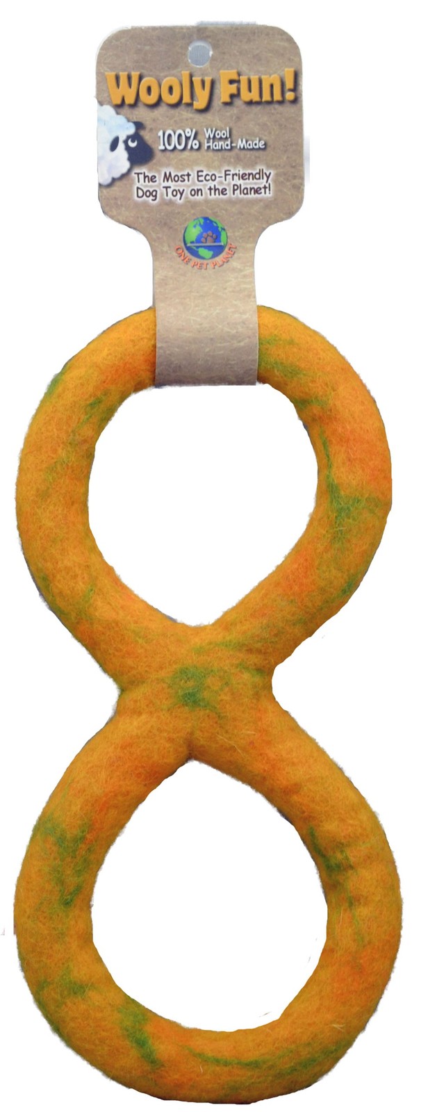 One Pet Planet Wool Dog Toy, 8-Inch, Yellow,Toys